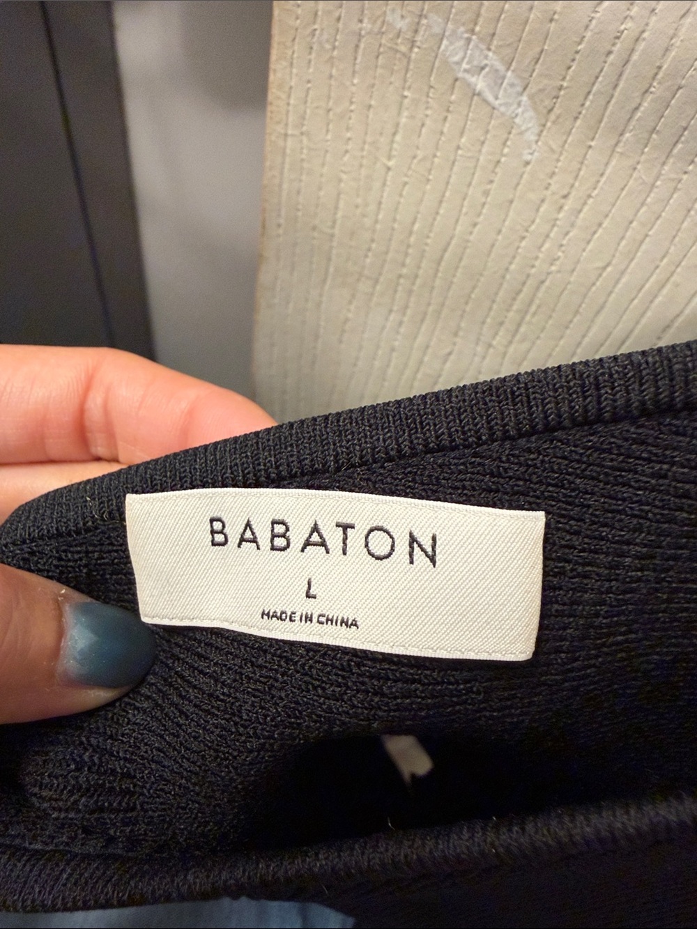 Babaton Black Ribbed One-Shoulder Top - Picture 2 of 2